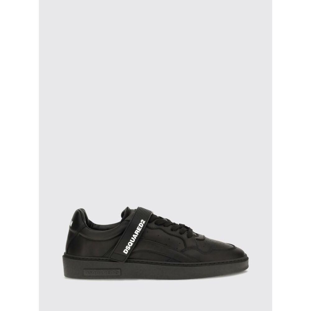 Dsquared2 Men Dsquared2 Low-Top Calf Leather Trainers With Printed Logo